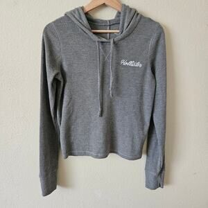 Hollister waffle knit Hooded long sleeve Small Slim Tee